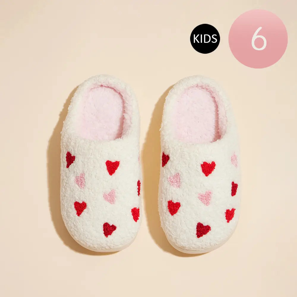 Valentine Heart Patterned Slippers