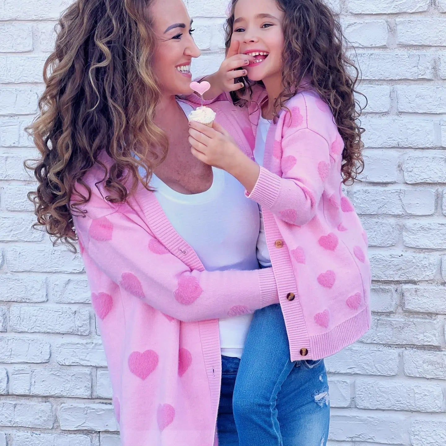 Mommy and Me You Make My Heart Fuzzy Cardigan