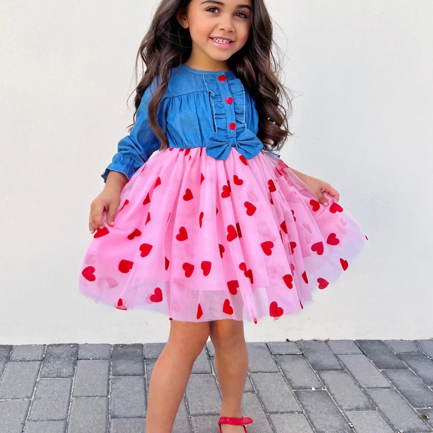 Twirl Into My Heart Chambray Tutu Dress