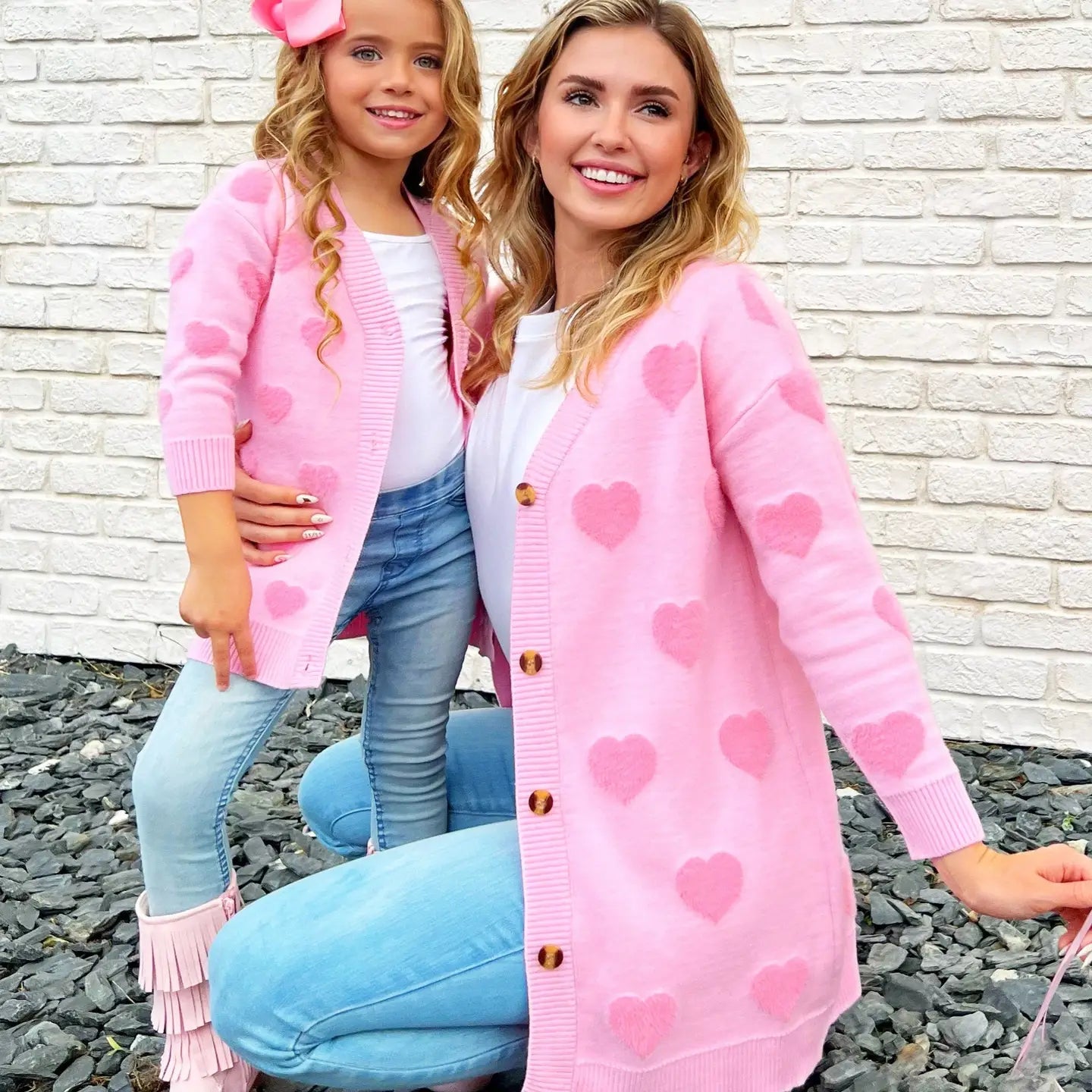 Mommy and Me You Make My Heart Fuzzy Cardigan