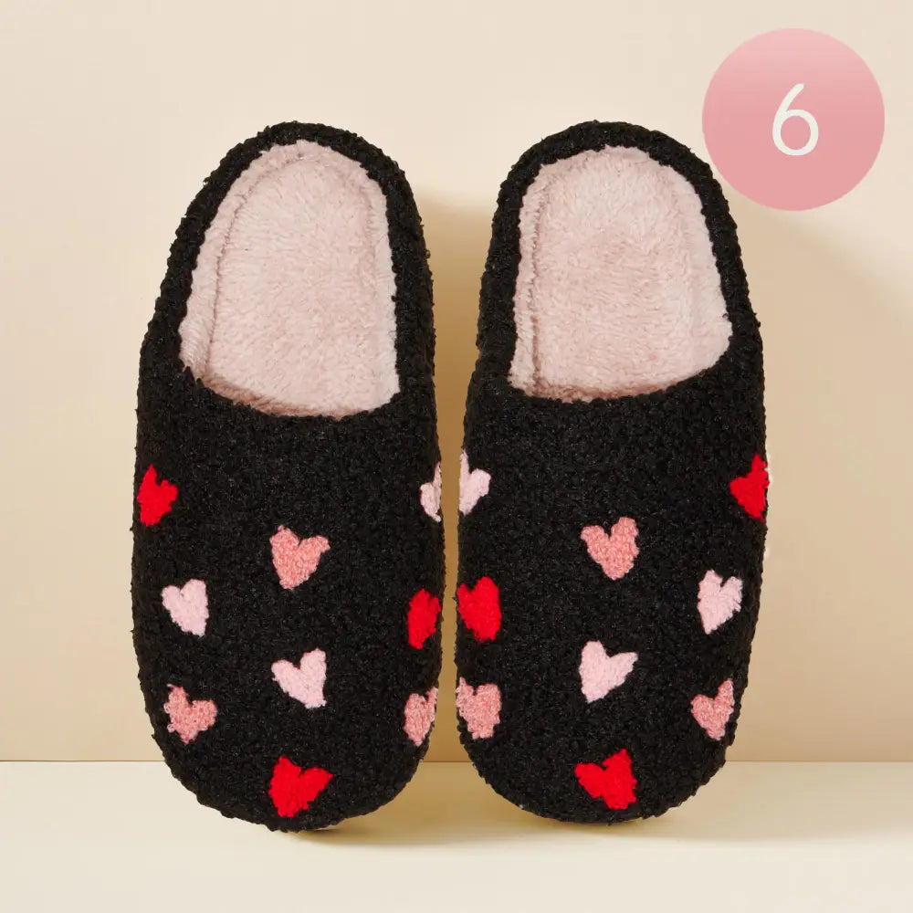 Valentine Heart Patterned Slippers