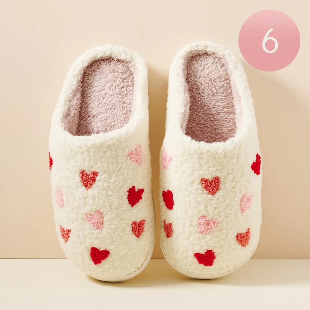 Valentine Heart Patterned Slippers