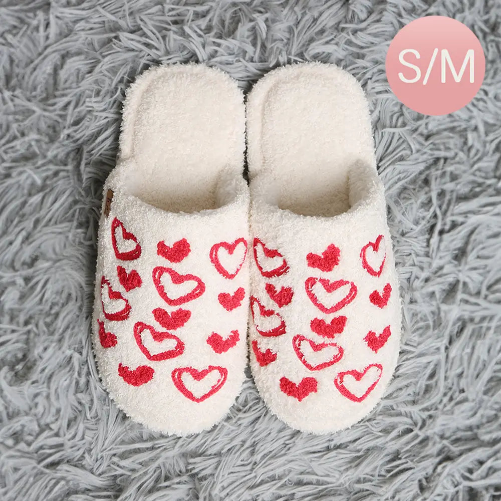 Valentine Heart Patterned Slippers