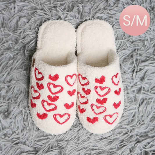 Valentine Heart Patterned Slippers